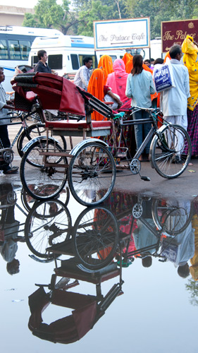 Becak khas di area City Palace