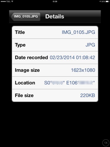 Geo tagging koordinat lokasi pemotretan