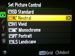 Menu Picture Control