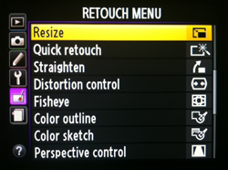 retouch menu