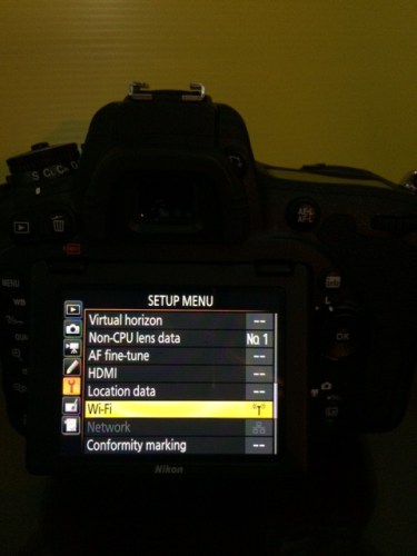 step 4 : buka menu WIFI di camera