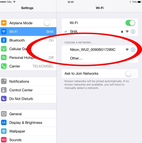 step 8 : Buka Wifi Ipad dan lakukan pairing dengan camera